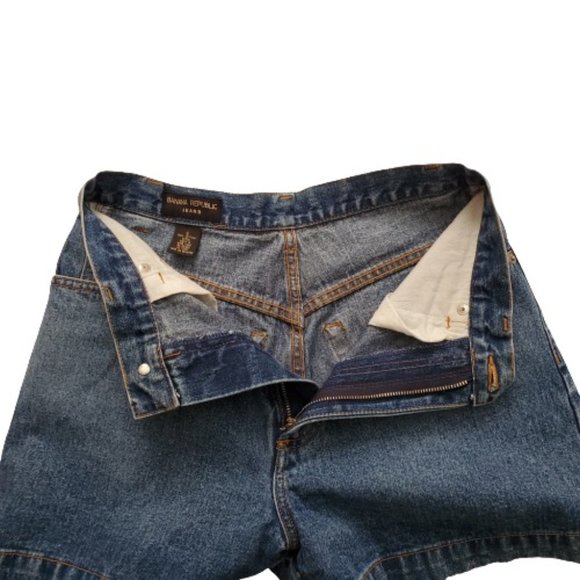 Banana Republic Jeans Women's Mid-Rise Medium Wash Classic Denim Shorts Size 6 - Picture 6 of 13